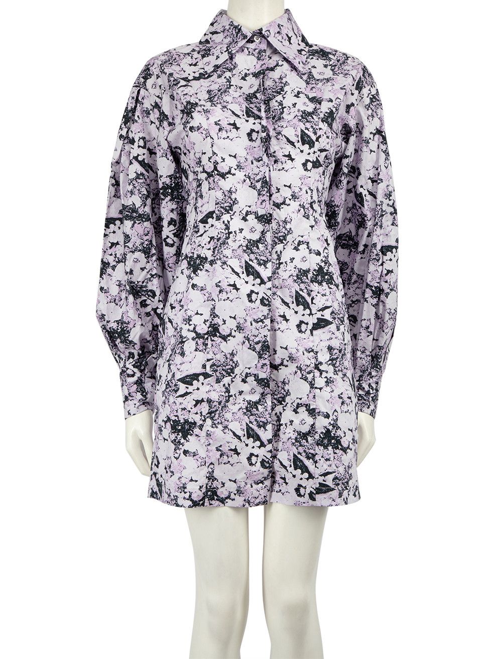 image of Remain Birger Christensen Purple Floral Marilo Shirt Dress, Women's (Size Small)