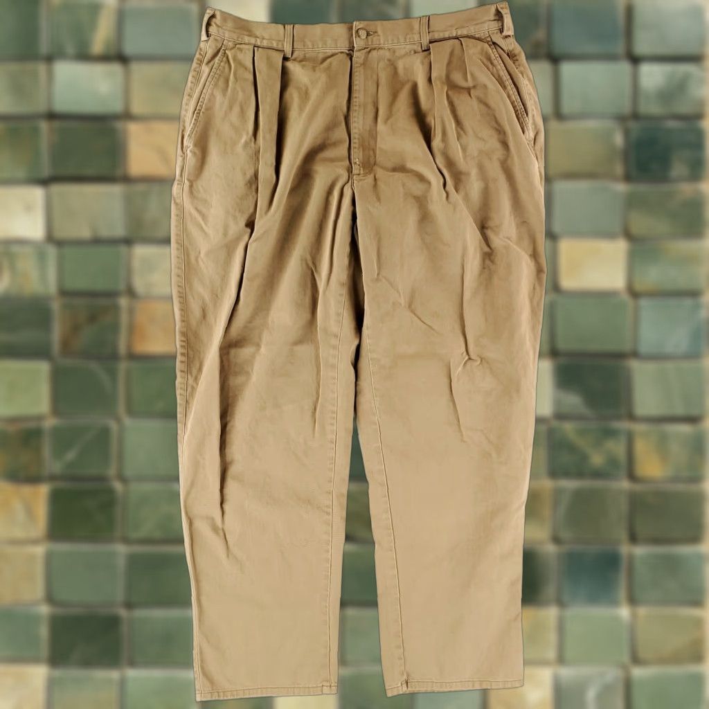 Polo Ralph Lauren VINTAGE Polo Ralph Lauren VTG 90s Pleated Khaki Tan Pants Mens 40x32 40x31 Actual Tan Chino Mens Size US L / EU 52-54 / 3 - 1 Thumbnail