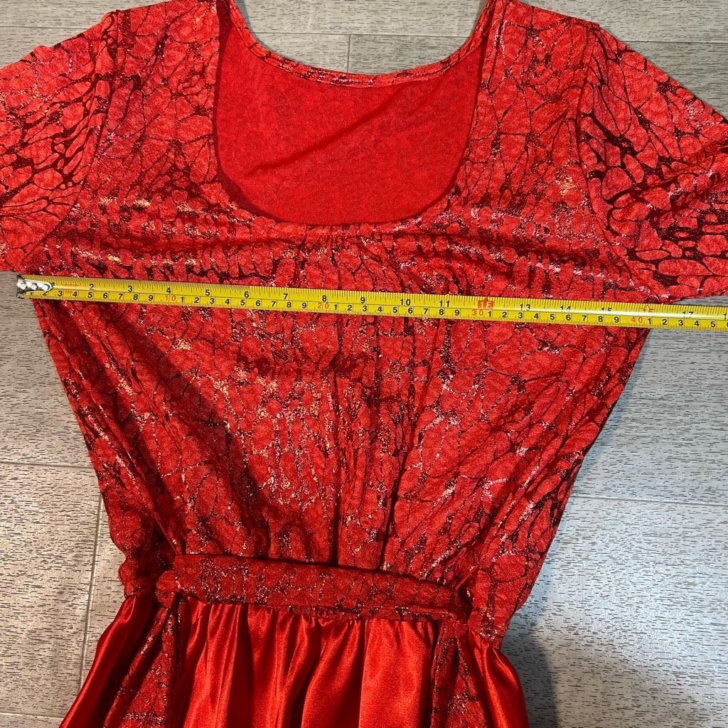 Other Custom made Holiday Maxi Dress with Removable Sash Red & Metallic Small Size S / US 4 / IT 40 - 3 Thumbnail