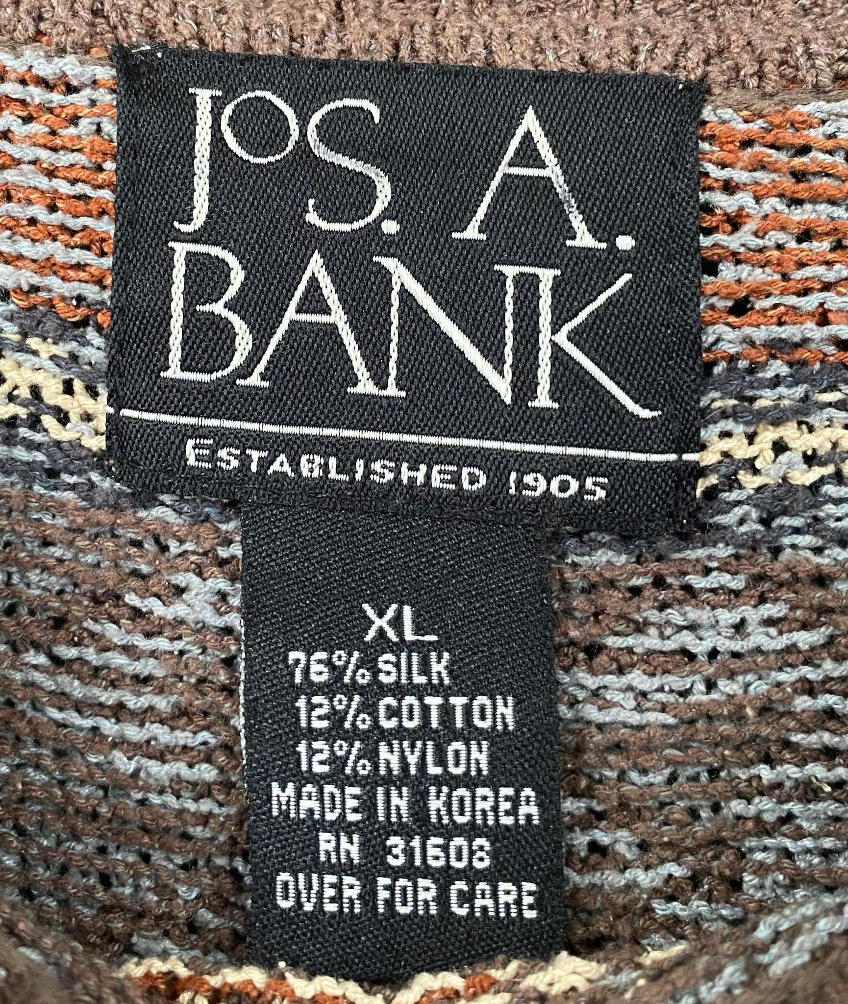 Jos. A. Bank 90’s Jos A Bank Silk Blend Geometric Patterned Sweater Large Size US L / EU 52-54 / 3 - 4 Thumbnail