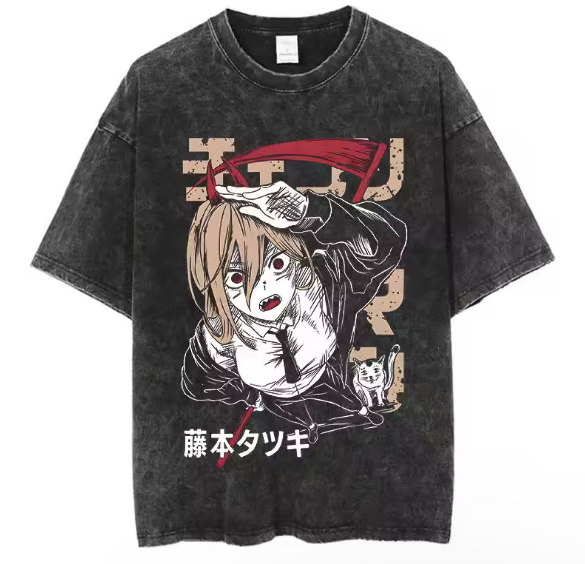 Japanese Brand Y2K Vintage Washed Chainsaw Man Short Sleeve T-Shirt Size US XXL / EU 58 / 5 - 1 Thumbnail