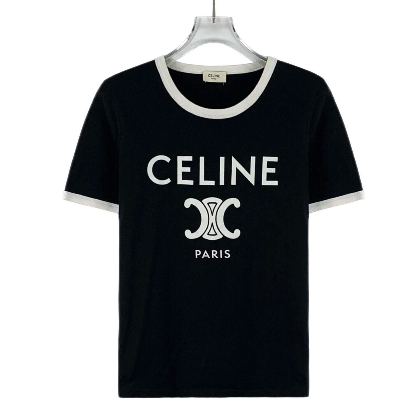 Celine Celine Triomphe Logo Ringer T-Shirt M Size M / US 6-8 / IT 42-44 - 1 Thumbnail