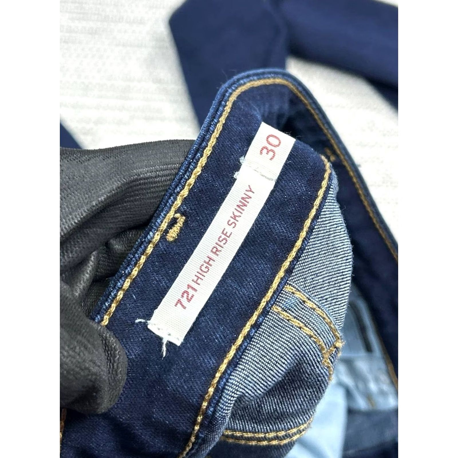 Levi's Levi's 721 Jeans Womens 30 Blue Denim Cotton Stretch Mid Rise Skinny Leg 30x29 Size 30" / US 8 / IT 44 - 7 Thumbnail