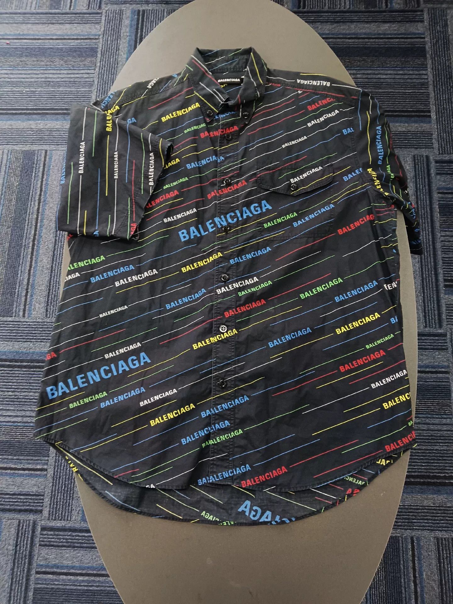 balenciaga short sleeve patterned shirt