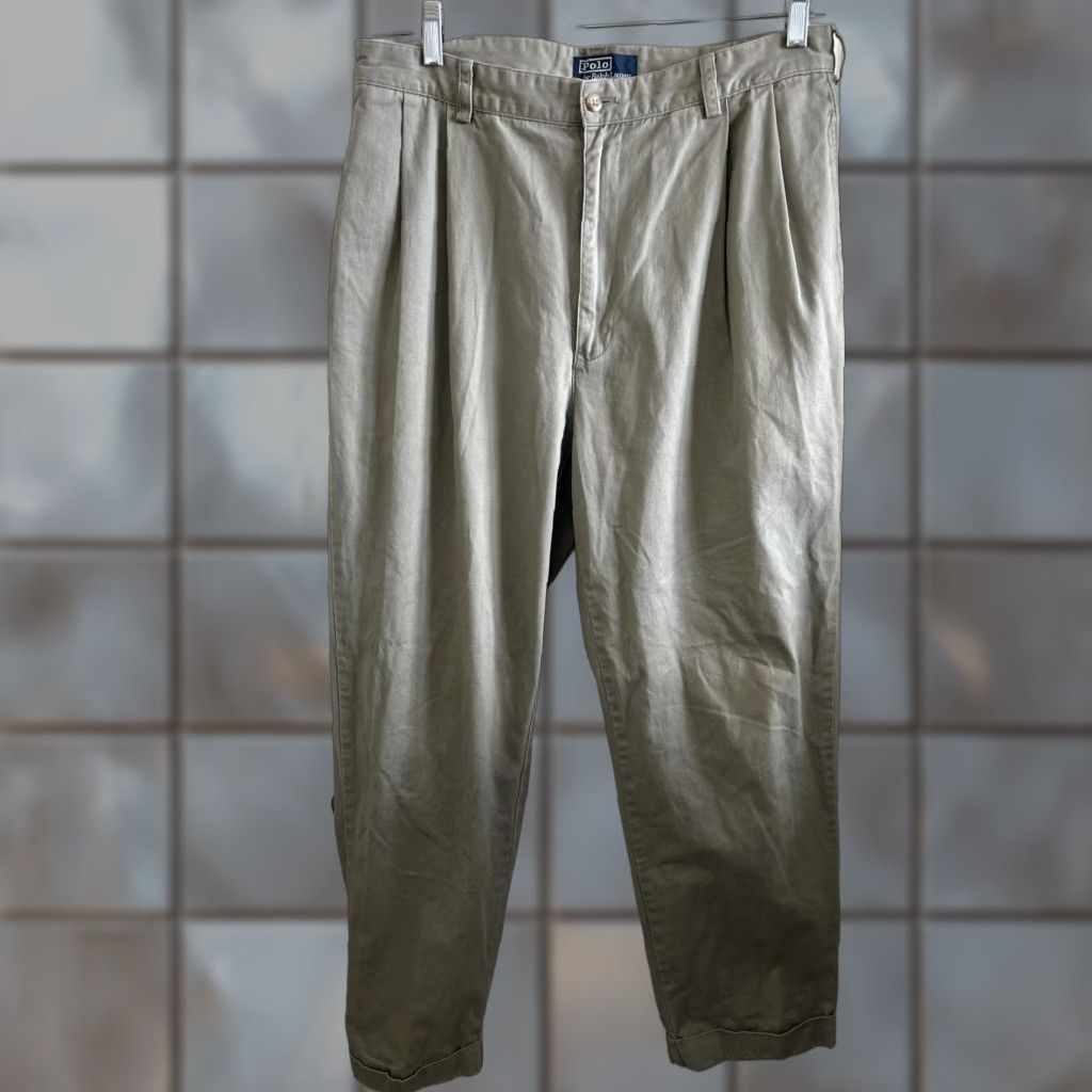 VINTAGE Polo Ralph Lauren Andrew Chino Pants Mens 35x32 Green