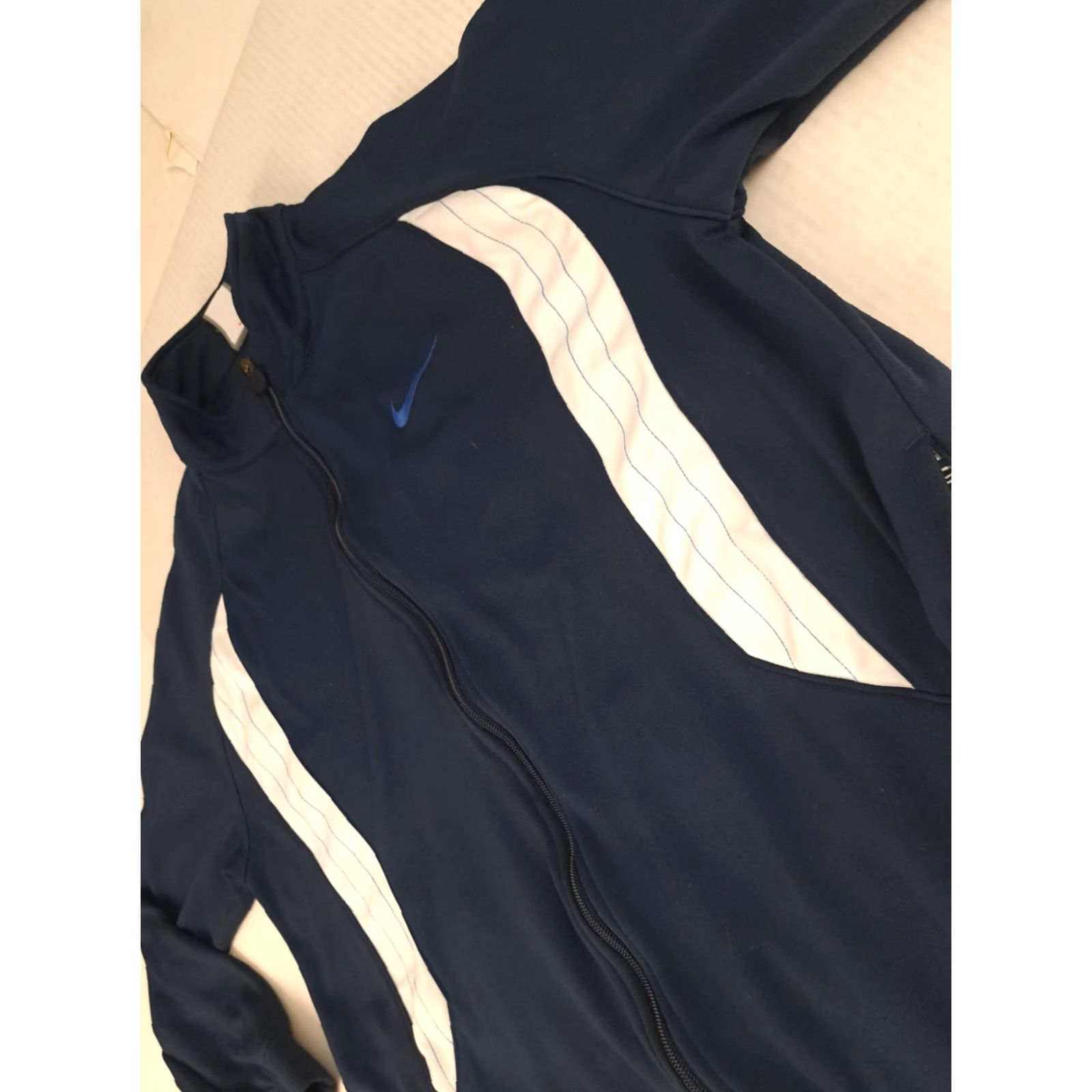 Nike VINTAGE Nike Dri-Fit Full Zip Pin Striped Track Jacket Large Blue 90s Mens Womens Unisex Adults Size US L / EU 52-54 / 3 - 3 Thumbnail