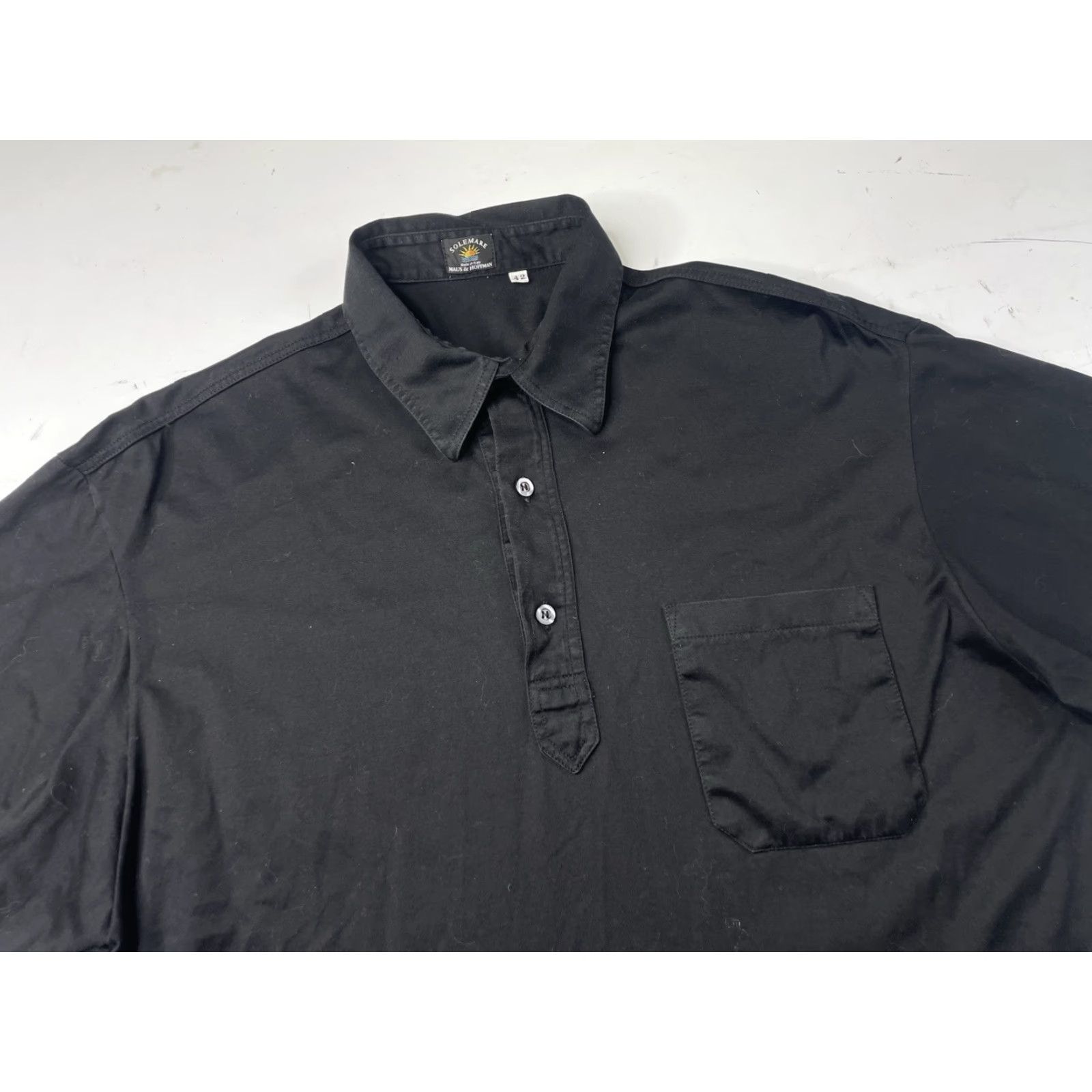 Vintage Maus & Hoffman Polo Shirt Black Short Sleeve Pocket Italy Mens 42 Size US XL / EU 56 / 4 - 2 Thumbnail