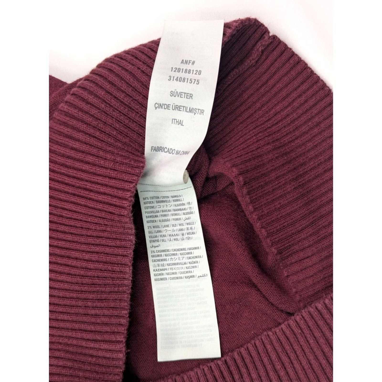 Abercrombie & Fitch Abercrombie & Fitch Sweater Womens XL Maroon V-Neck Wool Cashmere Knit Pullover Embroidered Moose 90s Bohemian Preppy Casual/Party Womens XL Red Size XL / US 12-14 / IT 48-50 - 4 Thumbnail