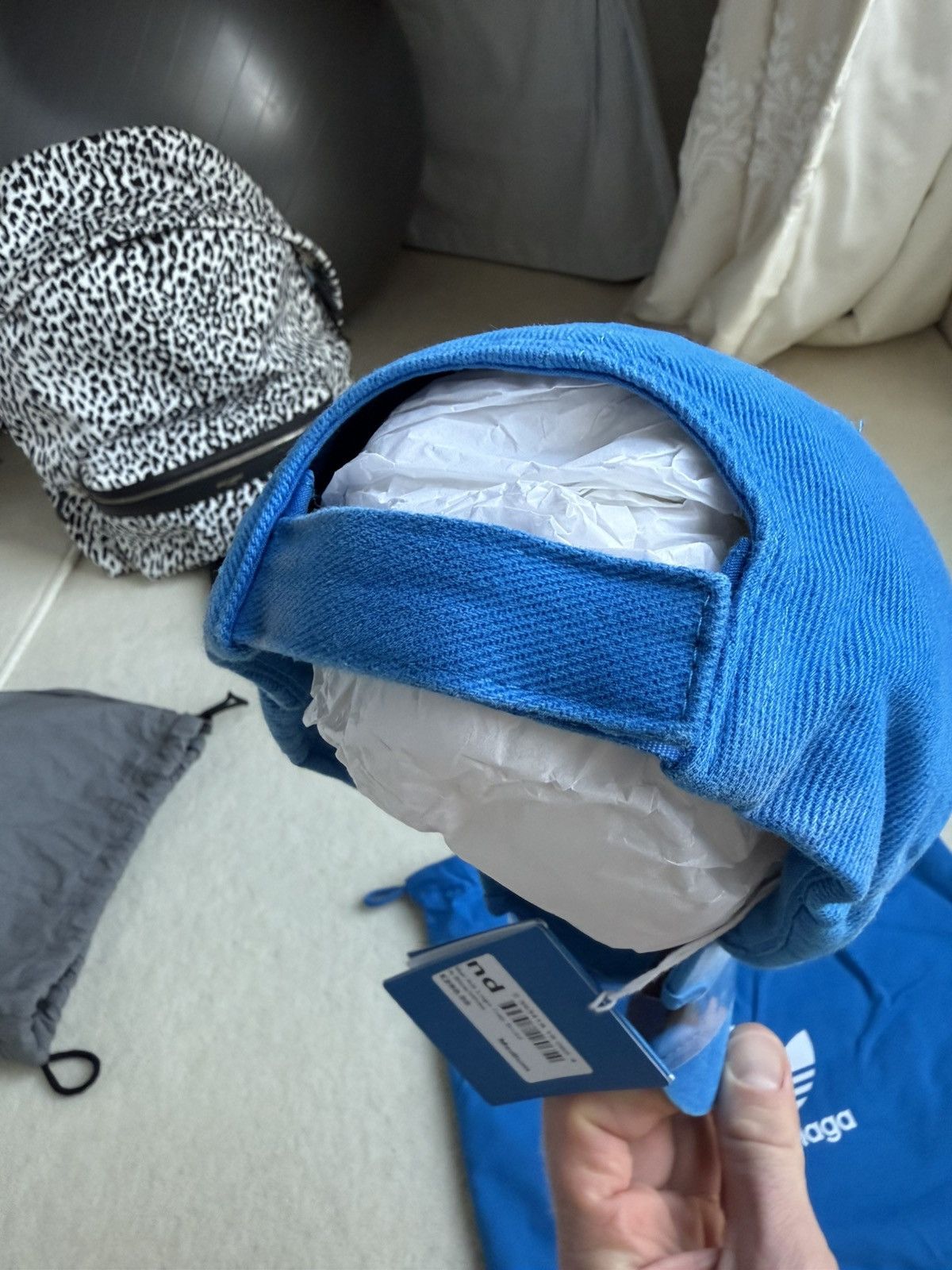 Adidas × Balenciaga Balenciaga x Adidas x Demna grail logo blue distressed cap Size ONE SIZE - 10 Thumbnail