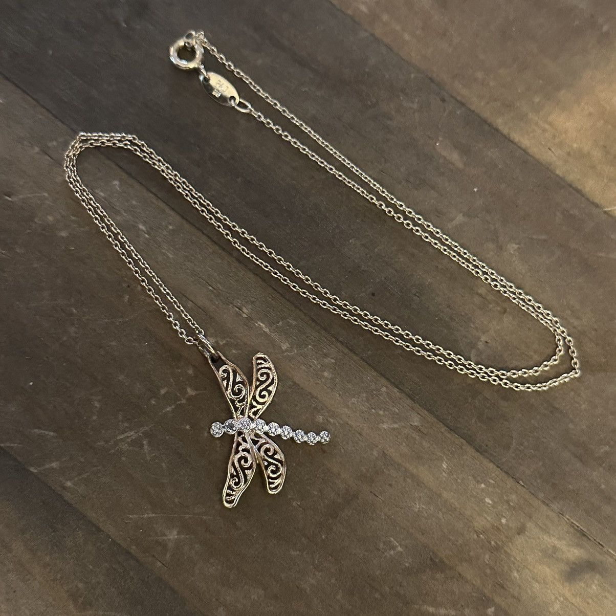 Vintage Vintage PAJ rhinestone dragonfly pendant necklace Size ONE SIZE - 2 Thumbnail