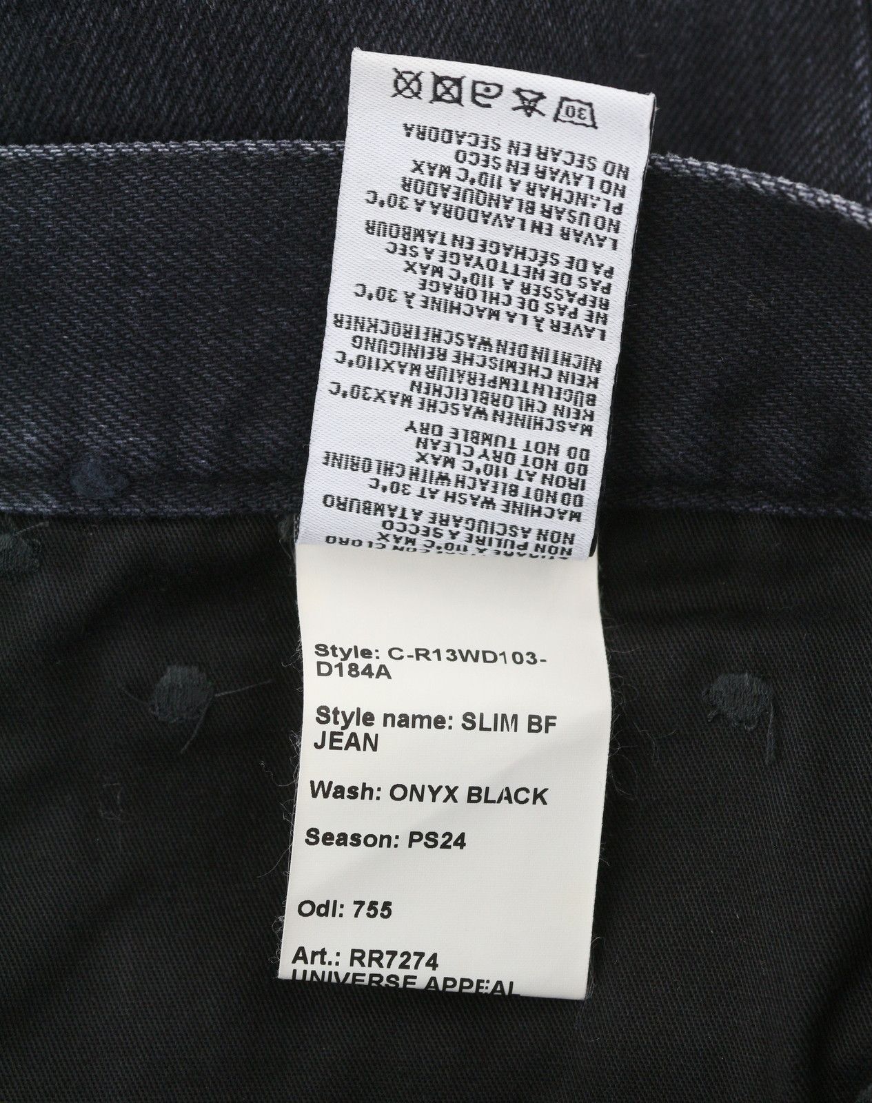 R13 SLIM BF 27 Onyx Black Ankle Cropped Zip Fly Denim 85807 Size 27" / US 4 / IT 40 - 8 Thumbnail