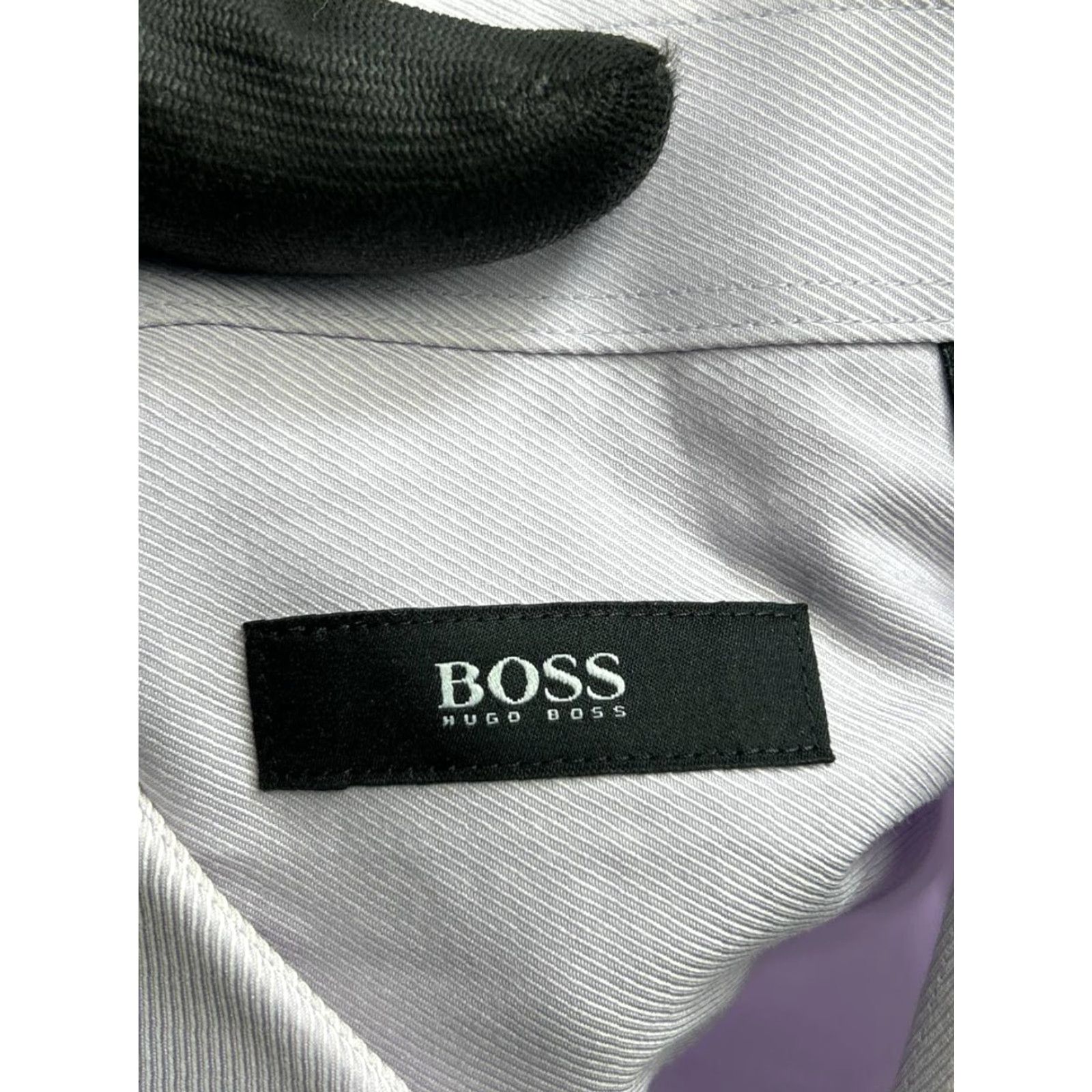 Hugo Boss Hugo Boss Dress Shirt Men 16 Gray Pleated Button Up Business Sharp Fit Cotton Size 42R - 5 Thumbnail