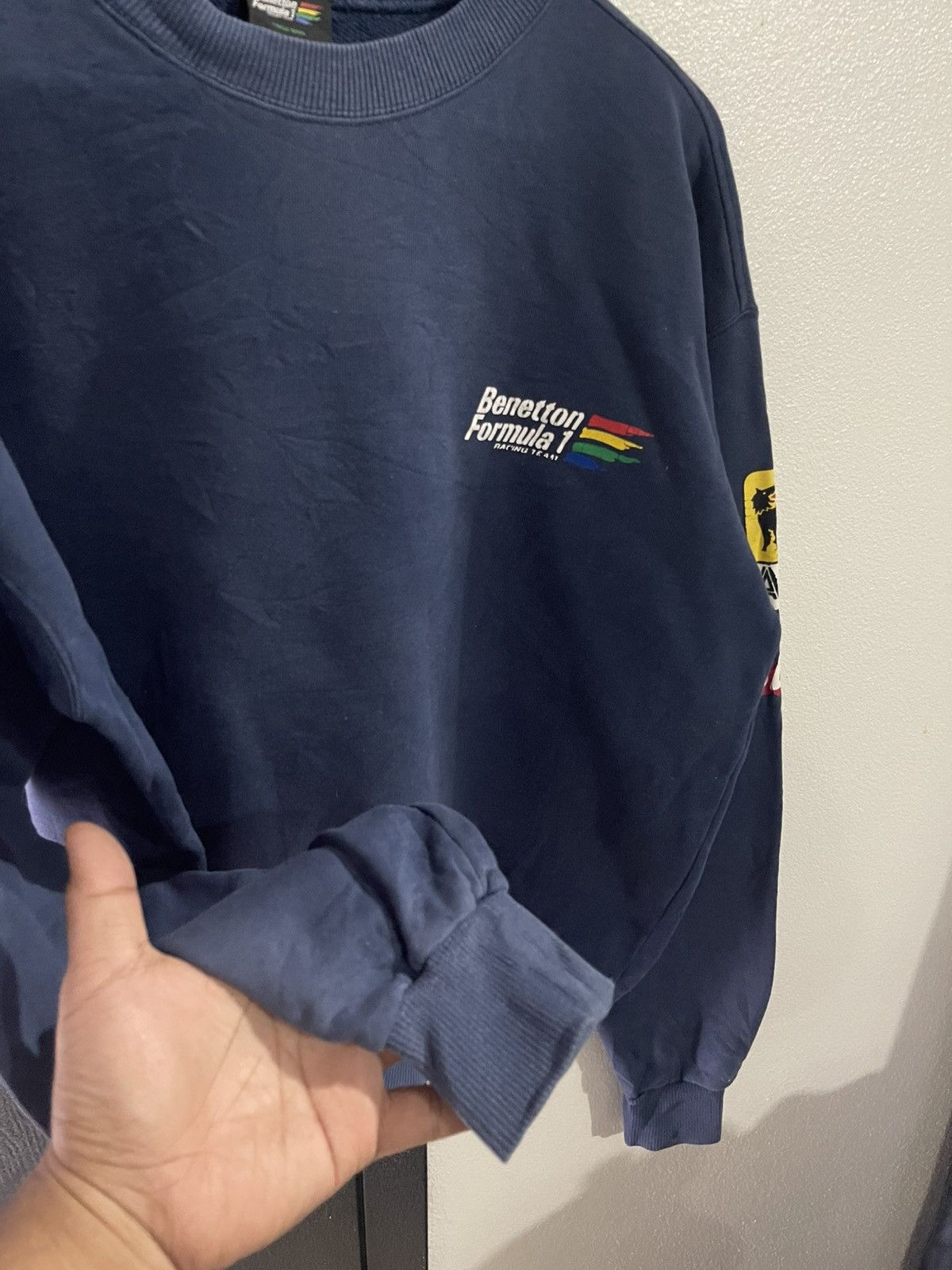 Benetton Vintage Benetton Formula 1 Racing Team Distressed Sweatshirt Size US L / EU 52-54 / 3 - 6 Thumbnail