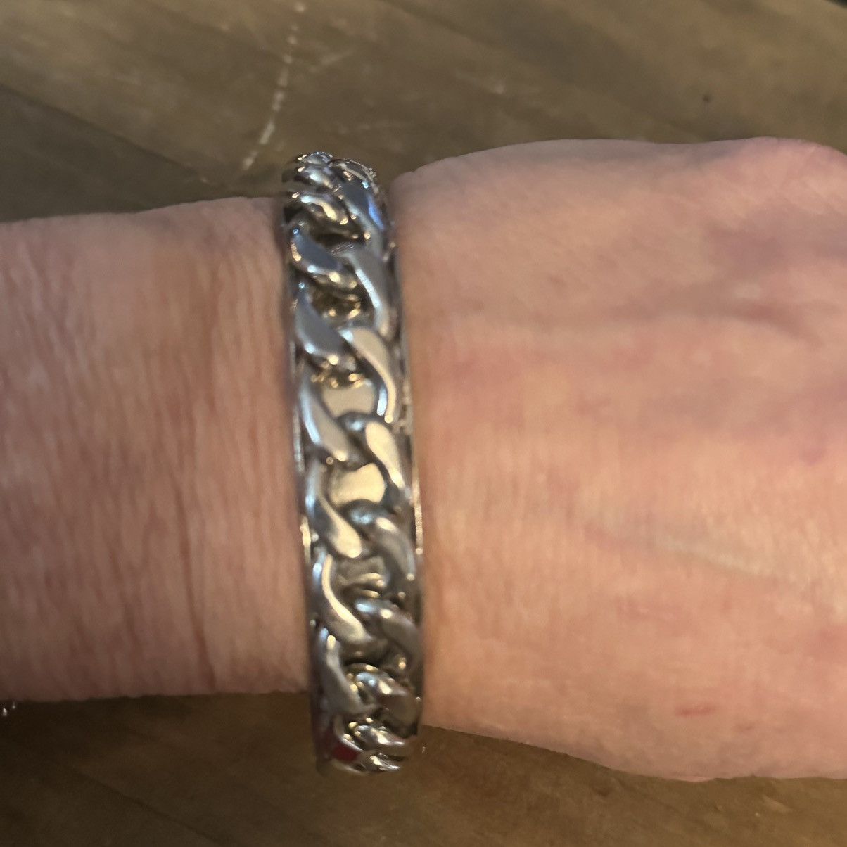 Other Stainless steel curb link inlay bangle bracelet Size ONE SIZE - 3 Thumbnail