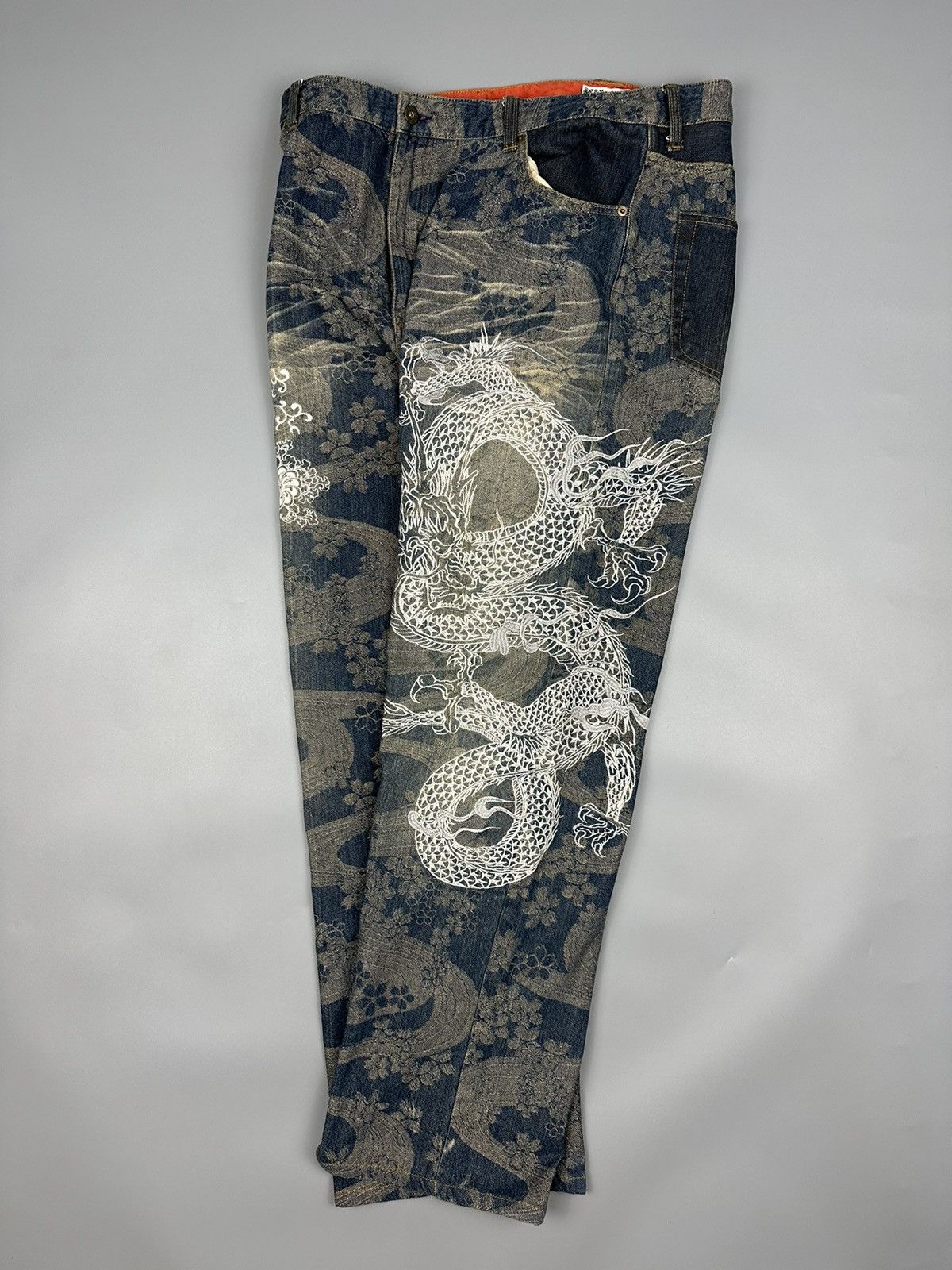 If Six Was Nine 🔥Rare🔥Karakuri Tamashi Over Embroidered Denim Size US 38 / EU 54 - 8 Thumbnail