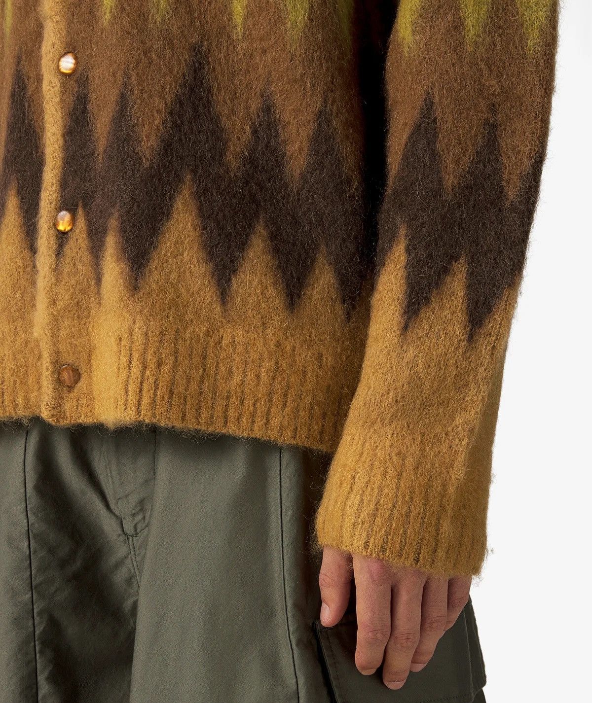 Needles NEEDLES MOHAIR CARDIGAN ZIGZAG TAUPE Size US L / EU 52-54 / 3 - 2 Thumbnail