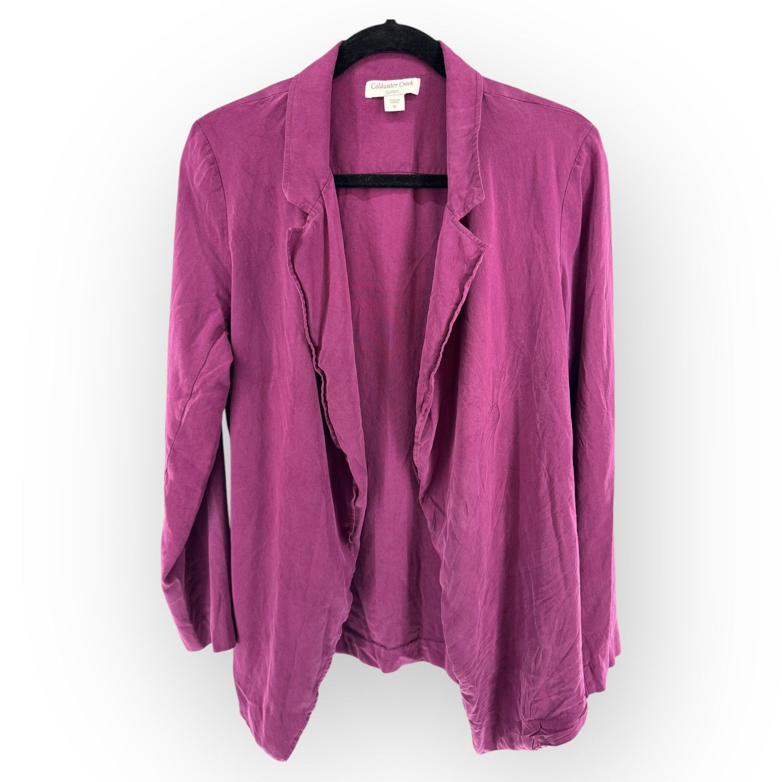Coldwater Creek Coldwater Creek 100% Silk Open Front Cardigan Purple 12 Size XL / US 12-14 / IT 48-50 - 2 Thumbnail