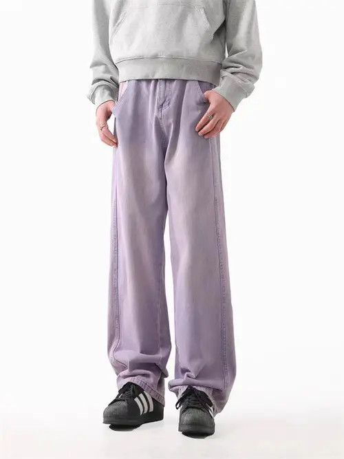 VIBE Washed and spliced micro light-colored casual jeans Size US 32 / EU 48 - 7 Thumbnail
