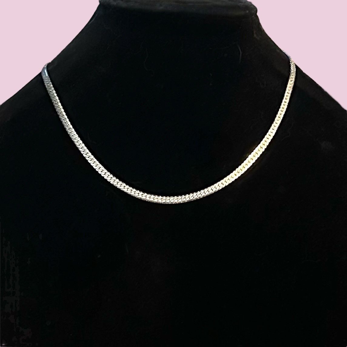 Vintage Vintage silver tone herringbone chain necklace Size ONE SIZE - 1 Thumbnail