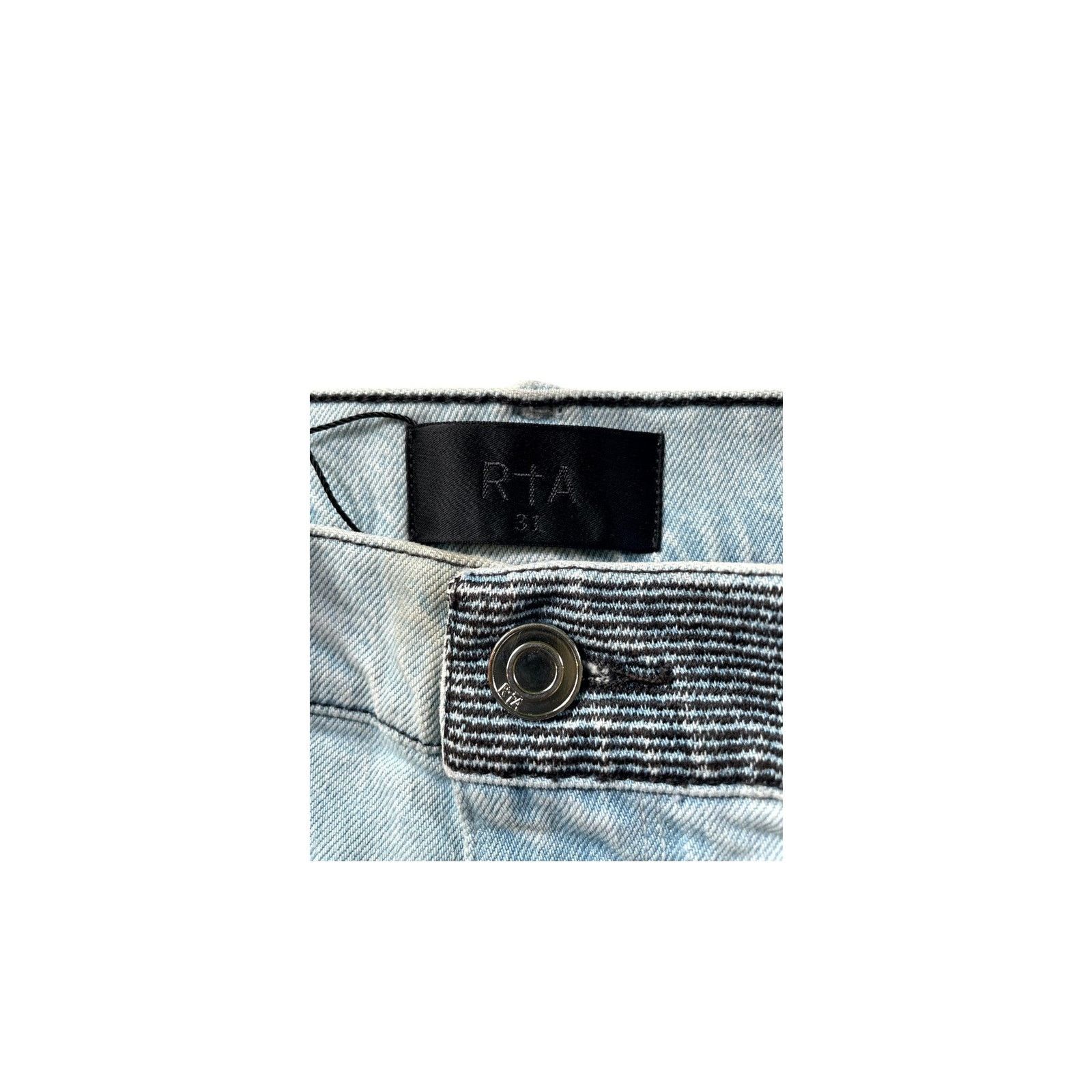 Rta RTA Embroidered Light Wash Jeans Size US 31 - 4 Thumbnail