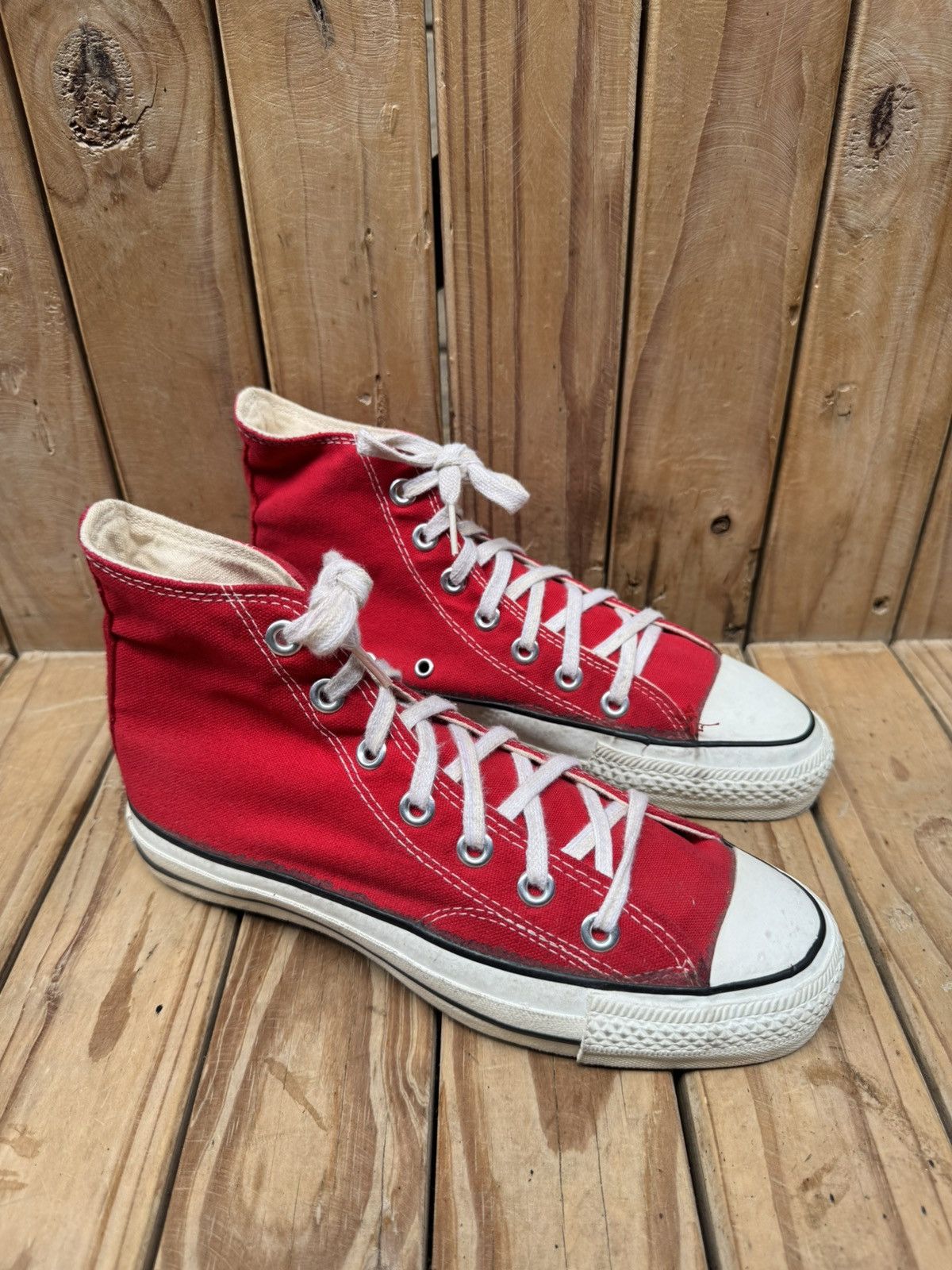 Converse VTG converse all star Hi Top canvas sneakers made in USA Size US 5 / EU 37 - 4 Thumbnail