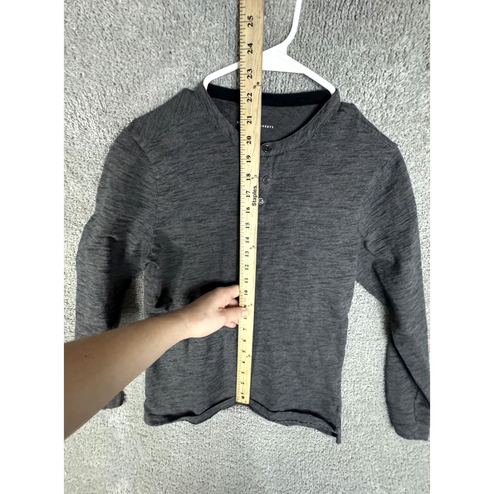 Vintage Robert Barakett Shirt Mens Small Gray Henley Long Sleeve Casual Tee Top Size US S / EU 44-46 / 1 - 6 Thumbnail