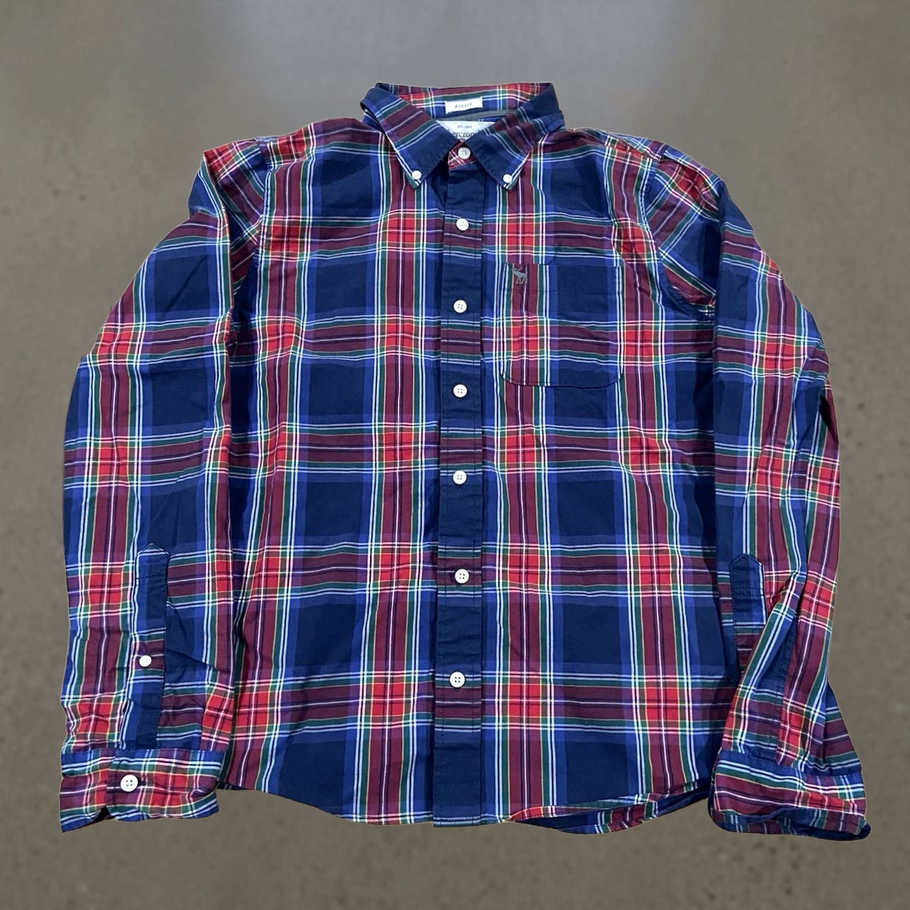 Abercrombie & Fitch Abercrombie & Fitch Shirt Mens L Muscle Fit Holiday Colors Plaid Button-Up Casual Size US L / EU 52-54 / 3 - 1 Thumbnail