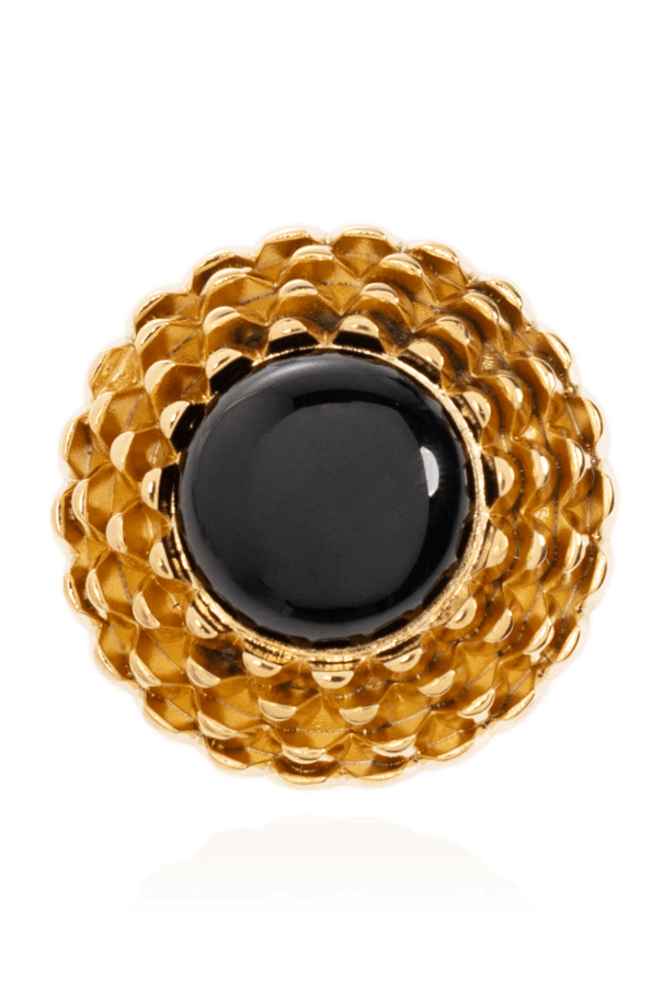 Saint Laurent Paris o1tp1o1224 Size: OS/Vintage Cobochon Clip On Earrings in Oro Size ONE SIZE - 2 Thumbnail