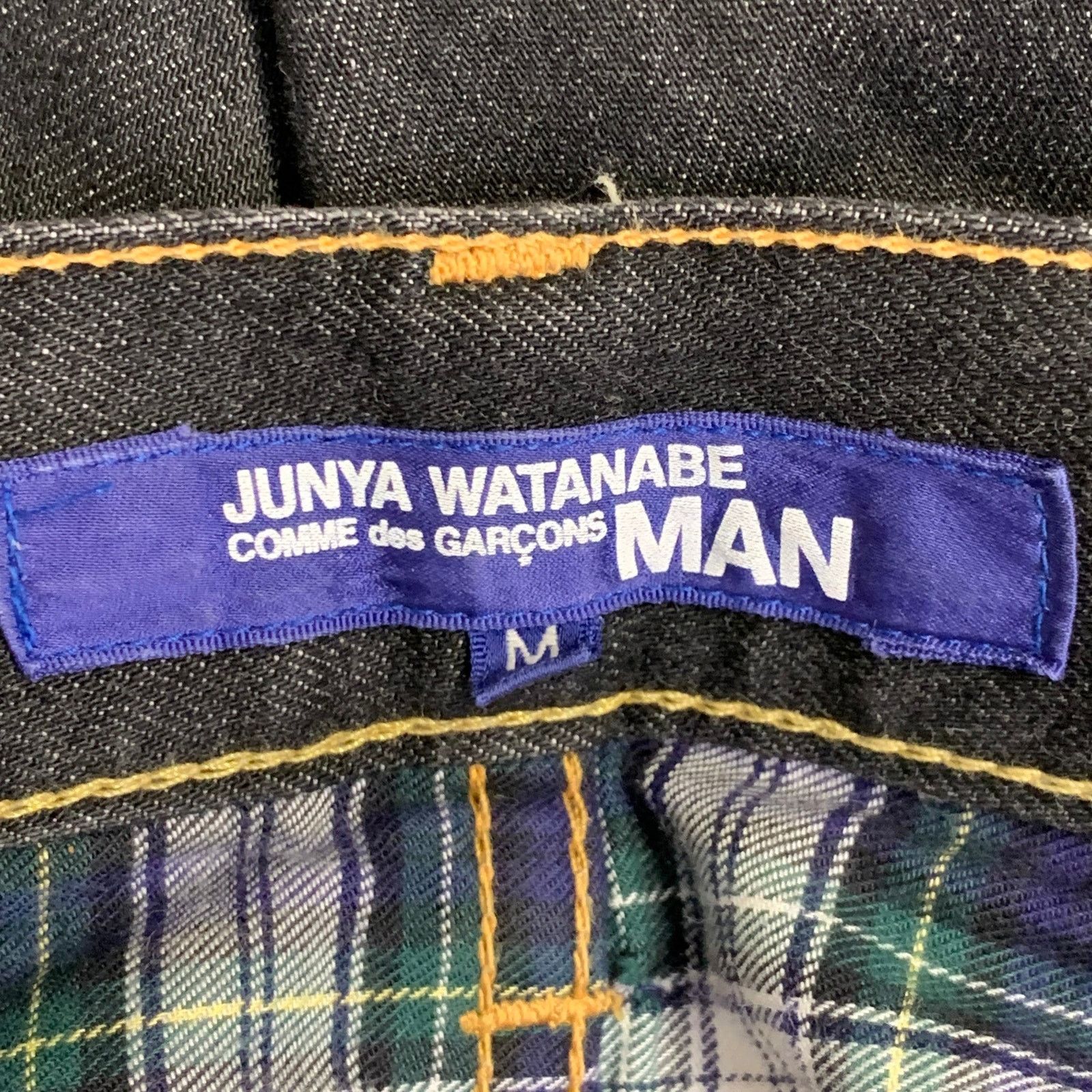 Junya Watanabe Indigo Yellow Twill Cotton Contrast Stitch Straight Jeans Size US 34 / EU 50 - 4 Thumbnail