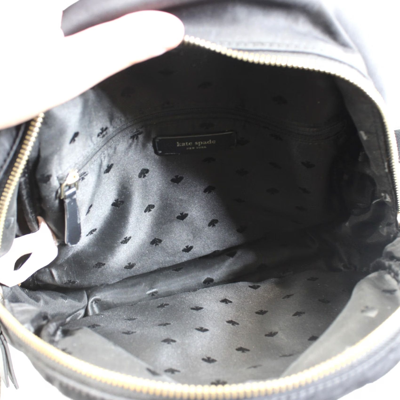 Vintage Kate Spade Backpack Women Small Black Nylon Gold Zip Casual Travel Wallet Size ONE SIZE - 7 Thumbnail