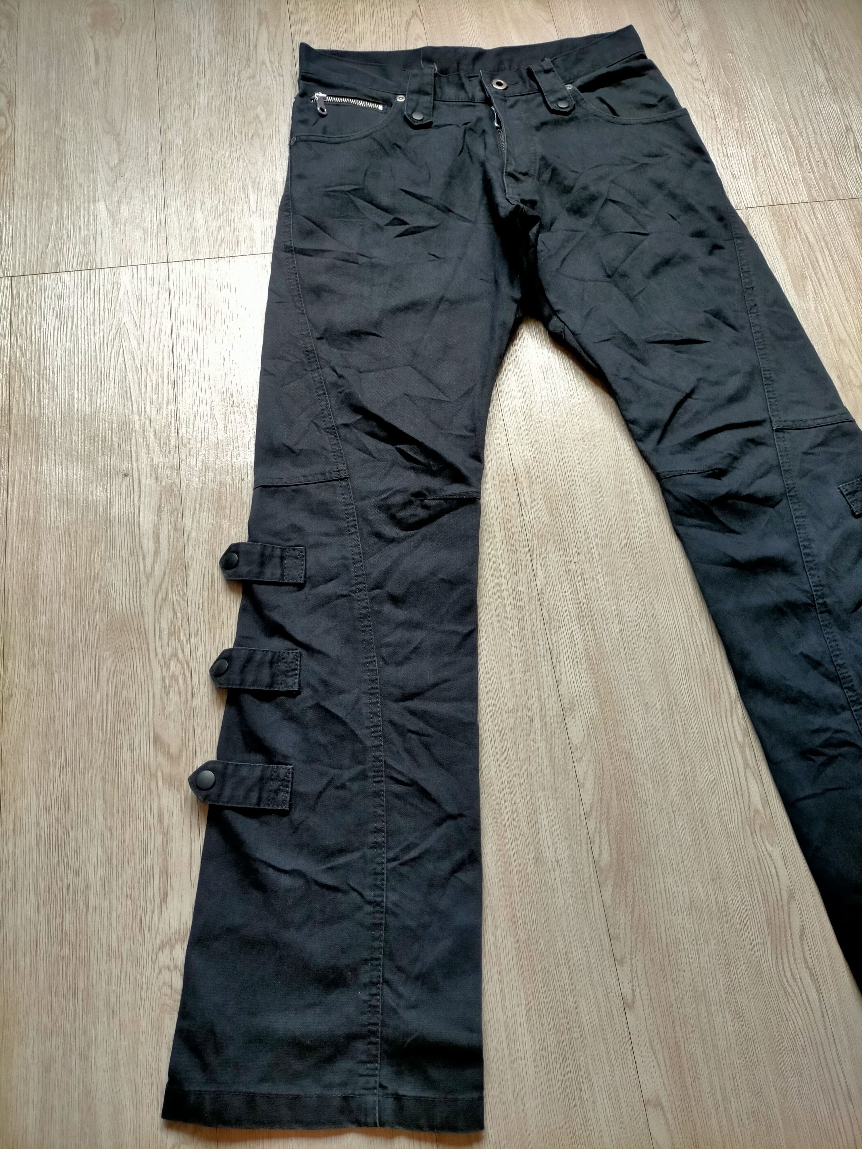 Tete Homme Tete Homme Flare Jeans Bondage Punk Style Black Denim Size US 30 / EU 46 - 12 Thumbnail