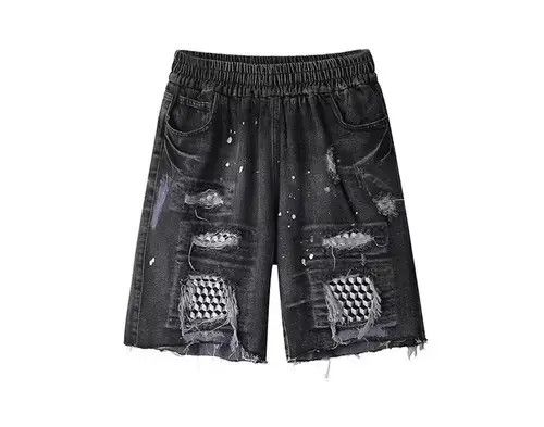 Japanese Brand 20SS Indigo Union Japan Black Denim Distressed Shorts Size US 33 - 3 Thumbnail