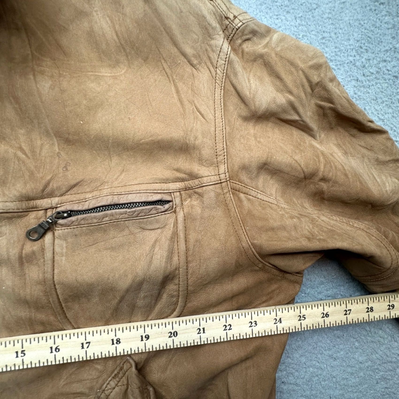 Vintage VINTAGE John Ashford Suede Leather Barn Chore Work Coat Flannel Lined Mens Large Brown Button Chest 50 in Long Leather Coat Casual Workwear Mens Size US L / EU 52-54 / 3 - 5 Thumbnail