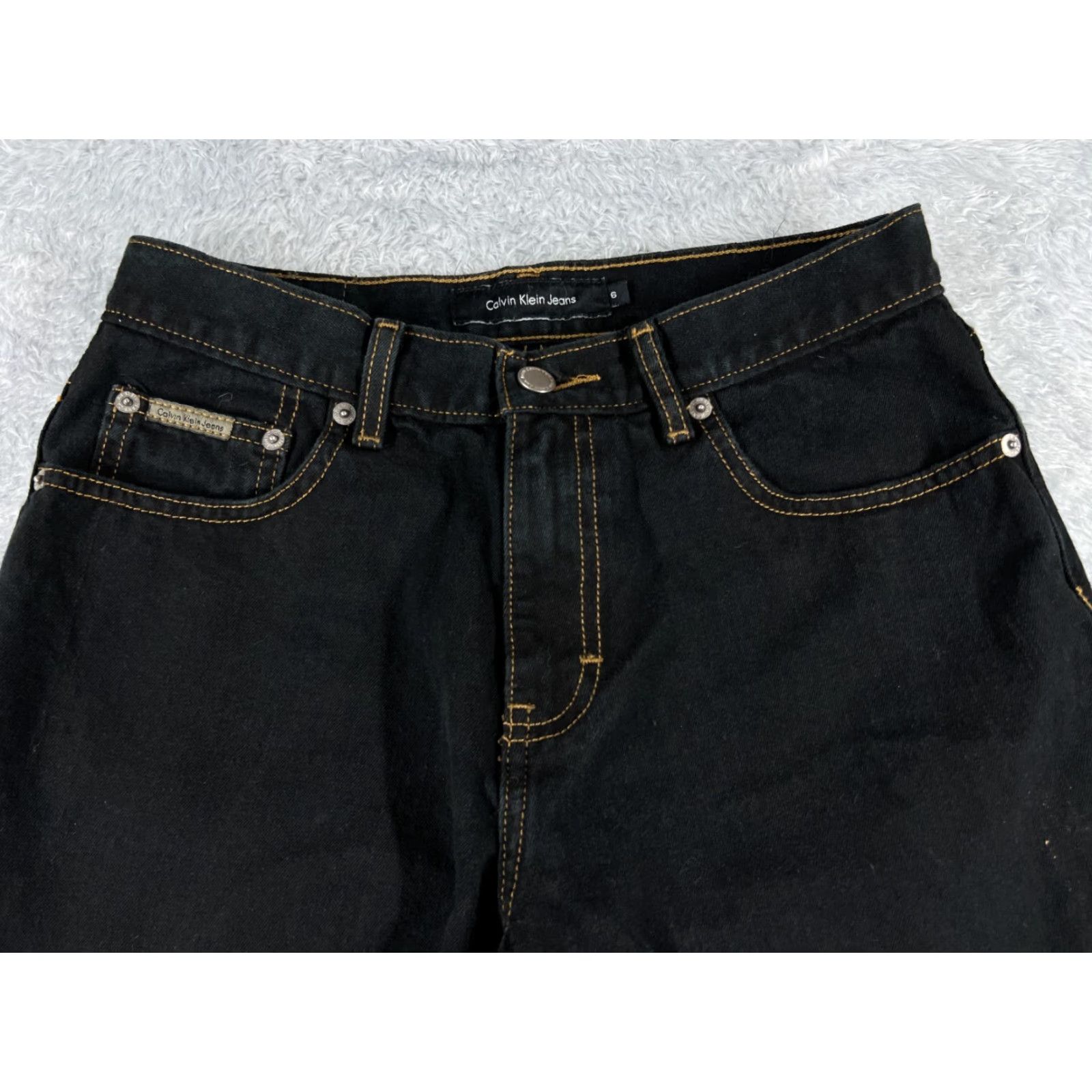 Calvin Klein Calvin Klein Black Bootcut Jeans Women 6 Mid Rise Denim 26x30 Stretch Regular Fit Size 28" / US 6 / IT 42 - 4 Thumbnail