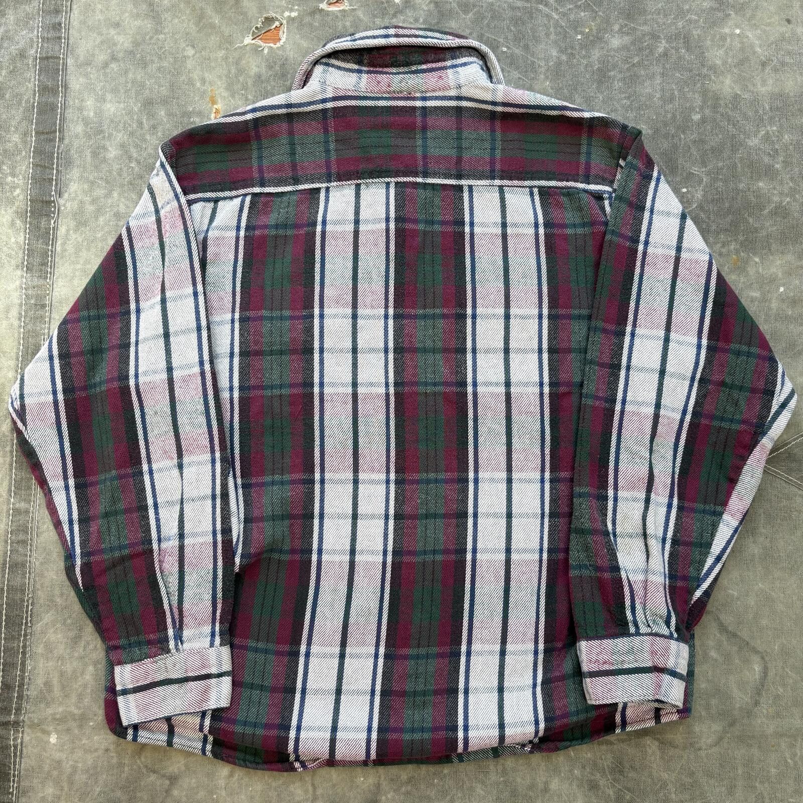 FiveBrother Vintage 80s 90s Five Brother Burgundy Green Plaid Flannel Size US L / EU 52-54 / 3 - 5 Thumbnail