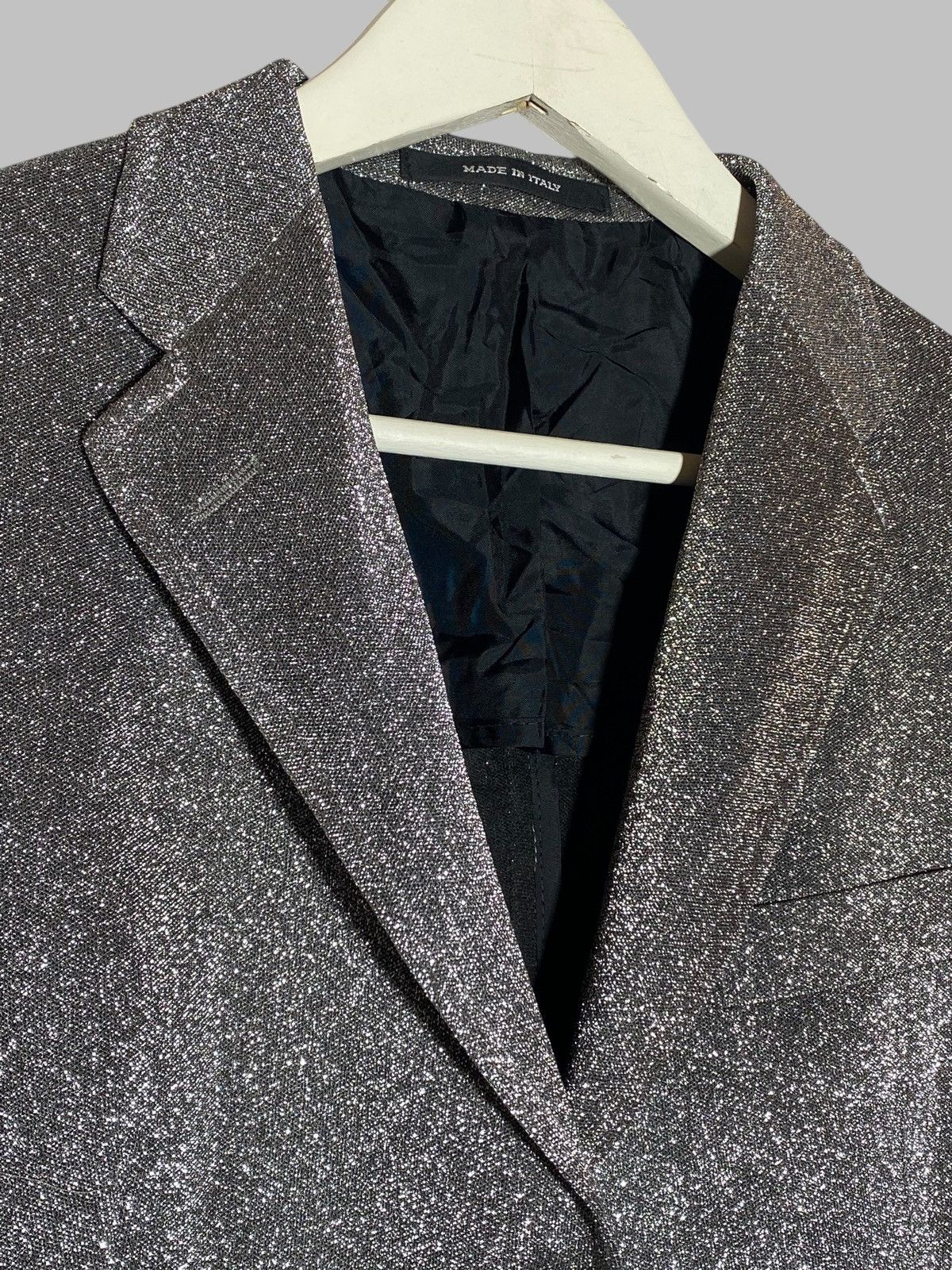 Tagliatore Tagliatore Women’s Glitter Silver Blazer Jacket Size L / US 10 / IT 46 - 12 Thumbnail