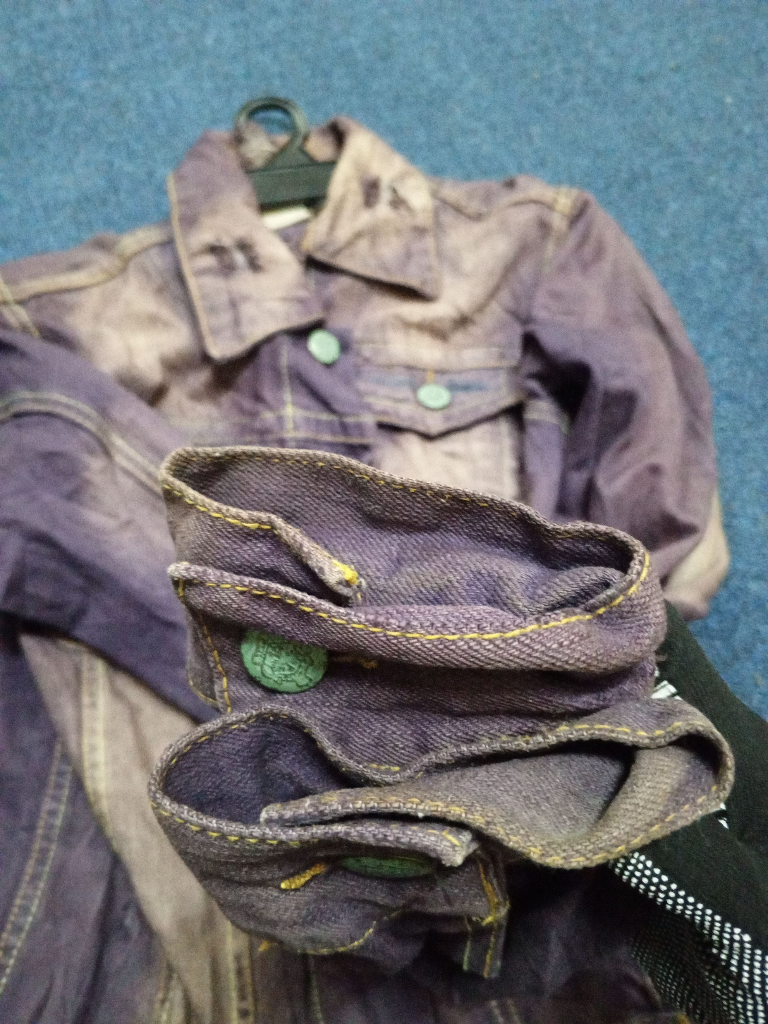 Japanese Brand DENIM JACKET FADED PURPLE COLOR Size US L / EU 52-54 / 3 - 10 Thumbnail