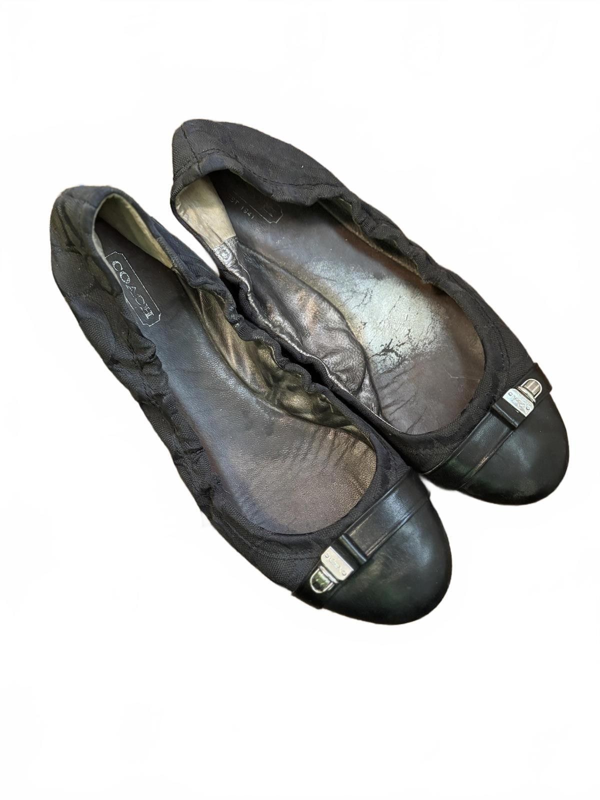 Coach Coach Women's Black Ballet Flats with Signature Pattern sz 7 Size US 7 / IT 37 - 2 Thumbnail