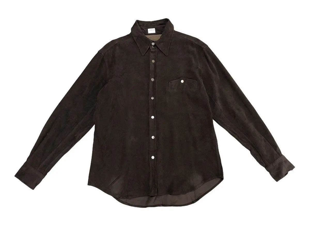 Armani Armani Collezioni Western Style Button Up Suede Shirt Size US M / EU 48-50 / 2 - 1 Thumbnail