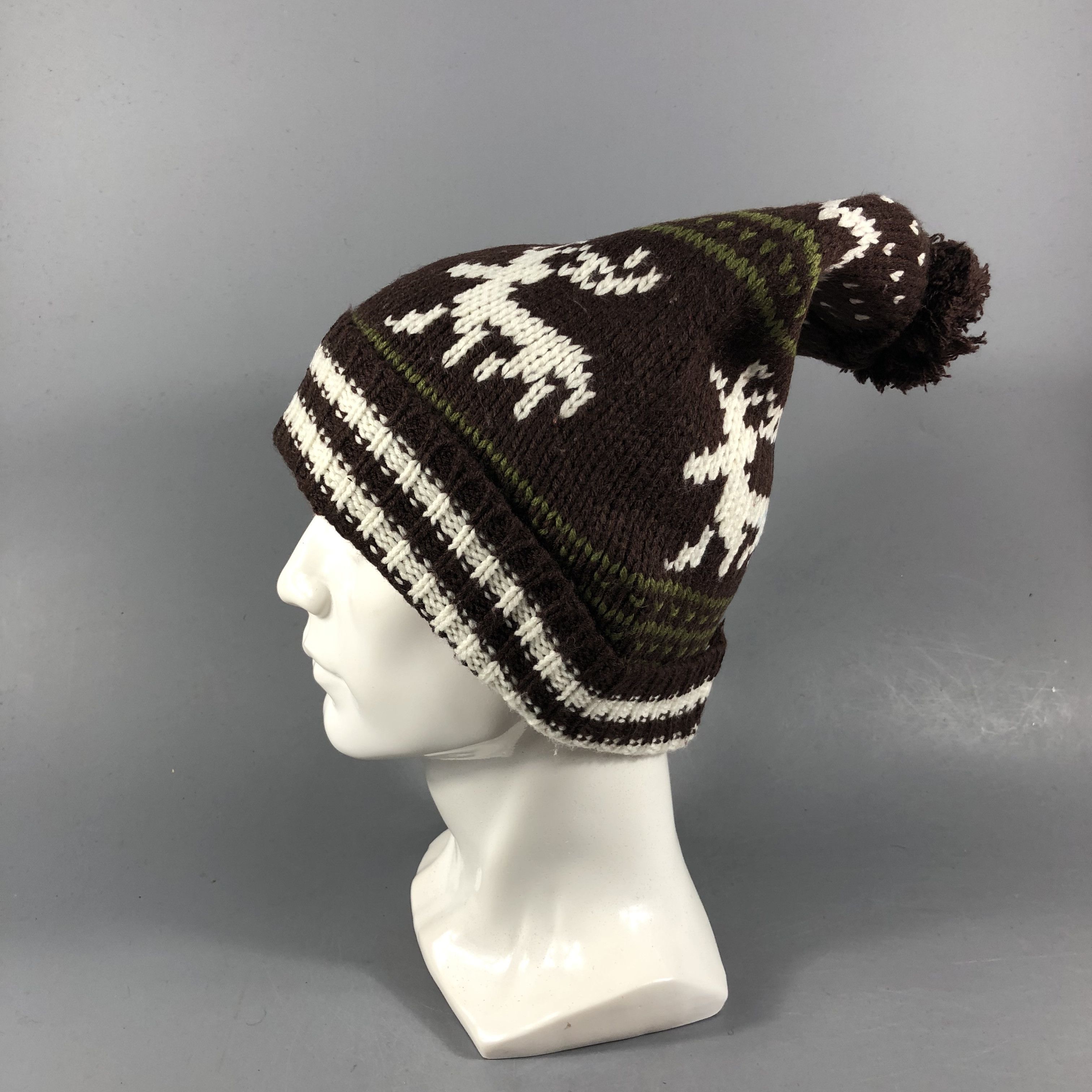 Vintage Unknown Fair Isle Bobble Beanie Snowcap Snow Hat B992 Size ONE SIZE - 2 Thumbnail