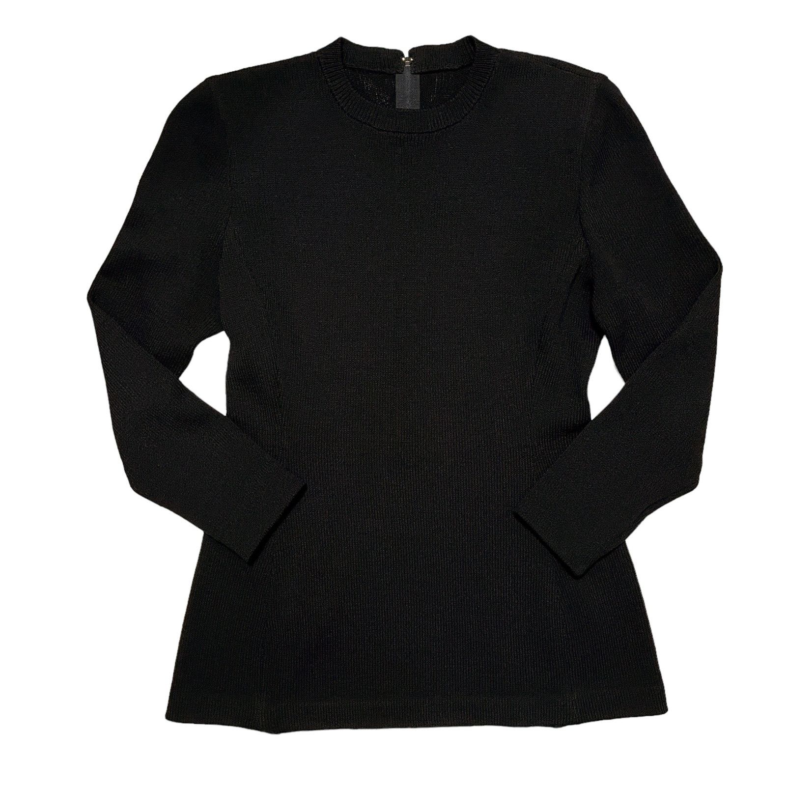 St. John × Vintage St John Collection Black Santana Knit Tunic Sweater Top Size XS / US 0-2 / IT 36-38 - 2 Thumbnail