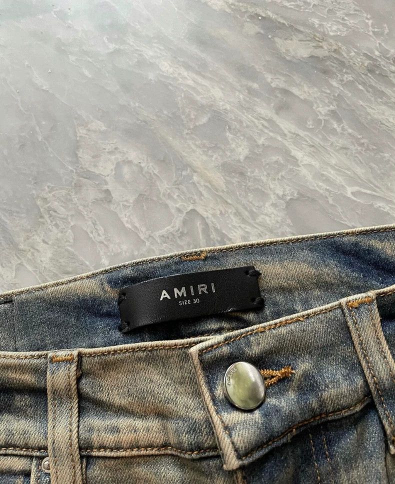 Amiri Amiri Yellow mud washed single ripped jeans Size US 30 / EU 46 - 2 Thumbnail