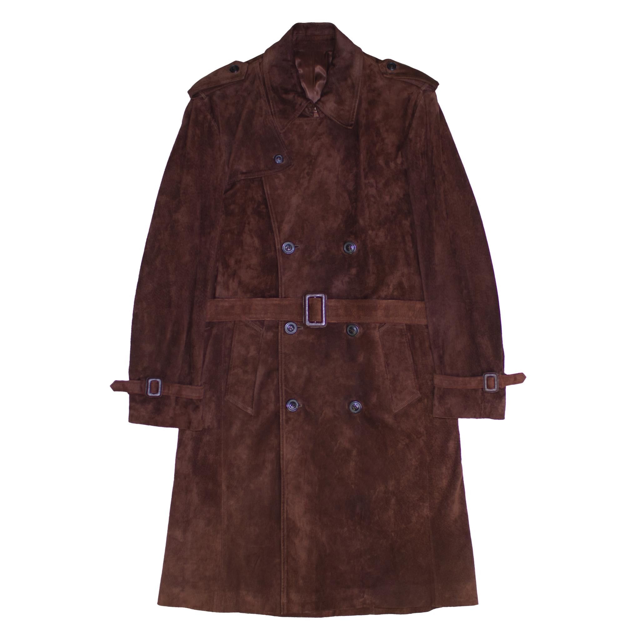 Maison Margiela Maison Margiela Suede Trench Coat, Slim Fit, Size 50 Size US M / EU 48-50 / 2 - 2 Thumbnail