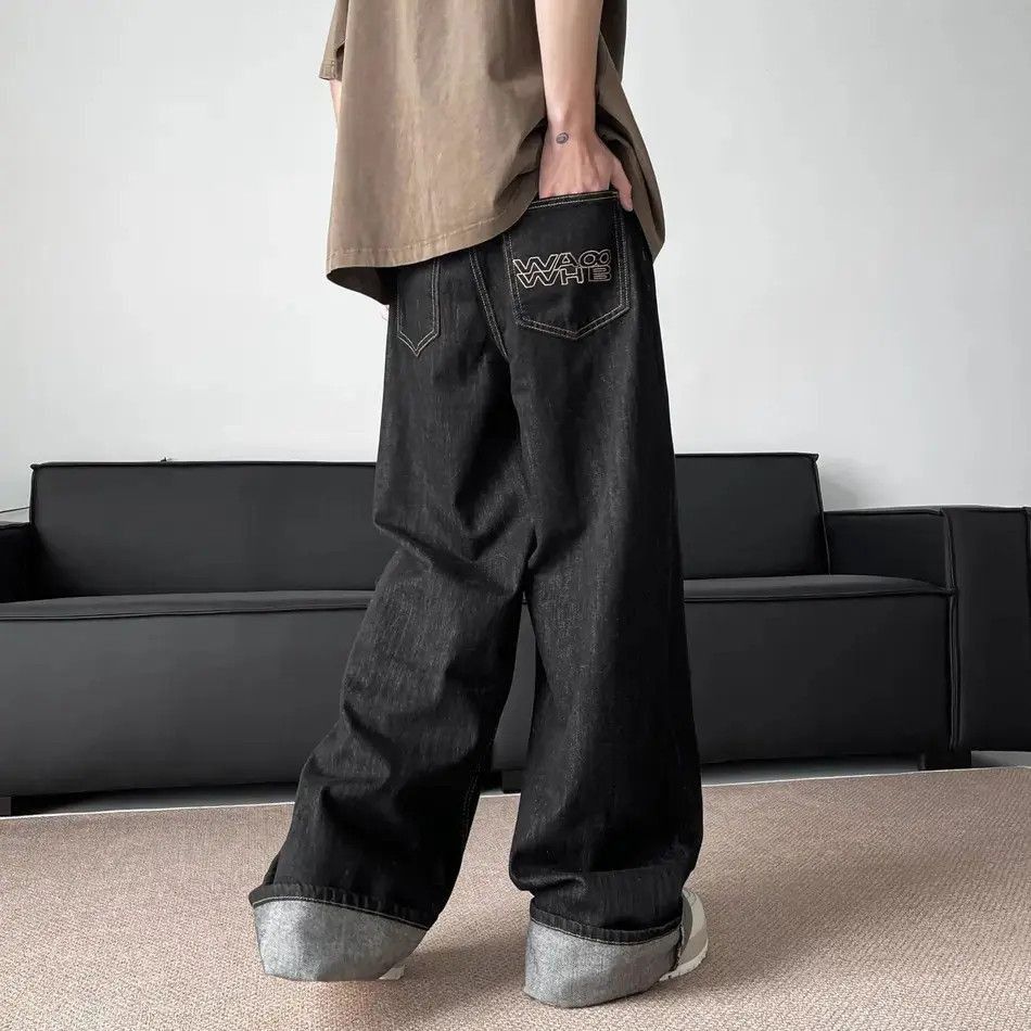 Japanese Brand Retro loose straight leg casual jeans Size US 32 / EU 48 - 4 Thumbnail