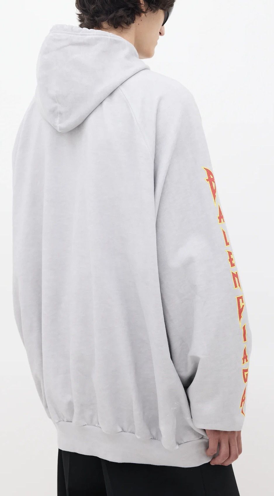 Balenciaga Grey Metal Print Balenciaga Paris Hoodie Size US L / EU 52-54 / 3 - 3 Thumbnail