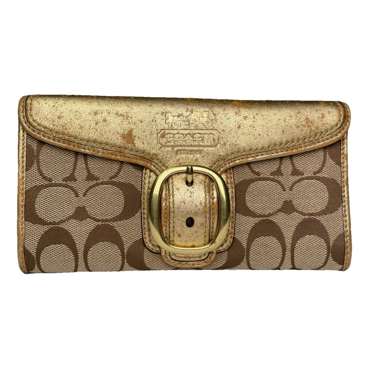 Coach Gold Leather Wallet Size ONE SIZE - 1 Thumbnail