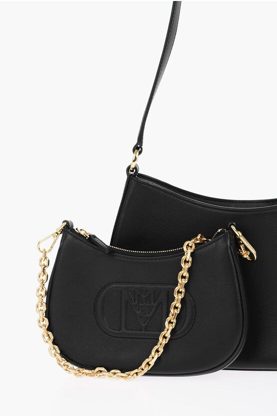 MCM og1mm0724 Size: OS / Leather Removable Hobo Bag in Black Size ONE SIZE - 3 Thumbnail