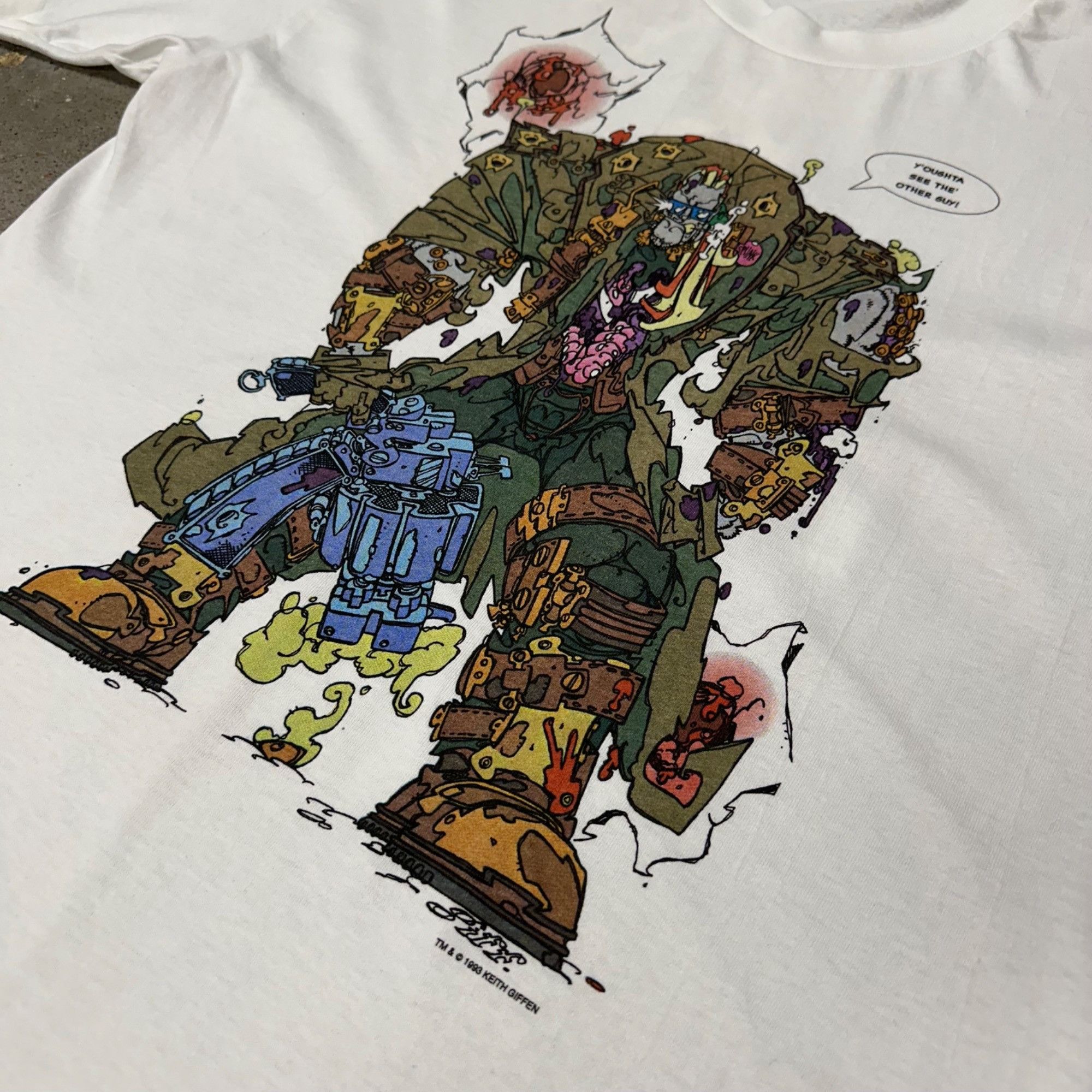 Vintage Vintage 1993 Keith Giffen Comic Art Front & Back Shirt Size US M / EU 48-50 / 2 - 4 Thumbnail