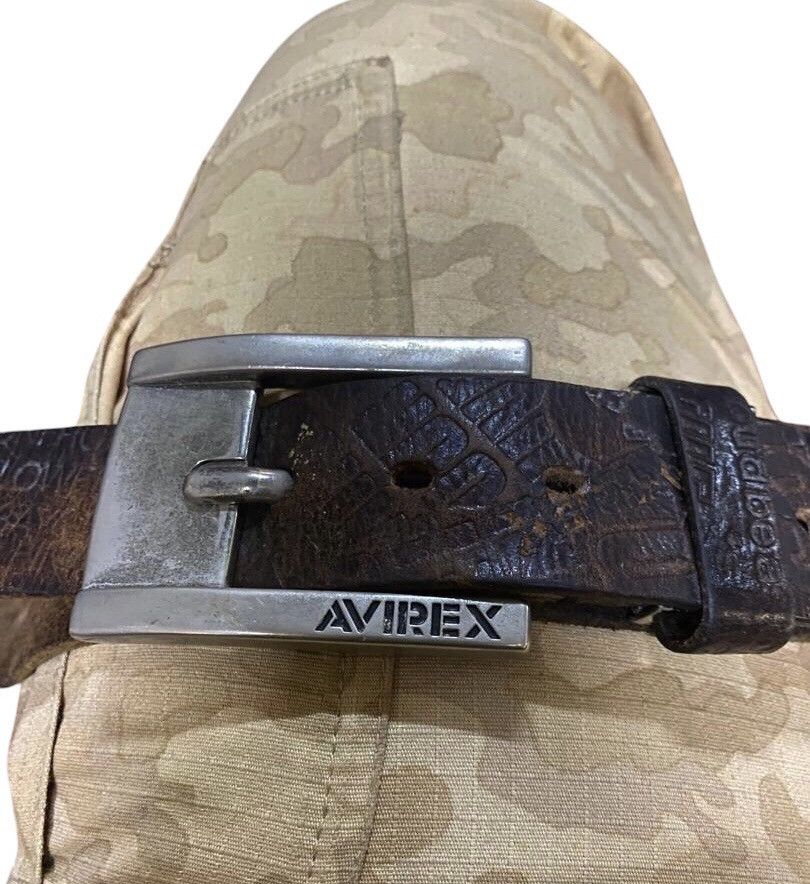 Avirex Vintage Leather Avirex Belt Monogram Design Size 30 - 8 Thumbnail