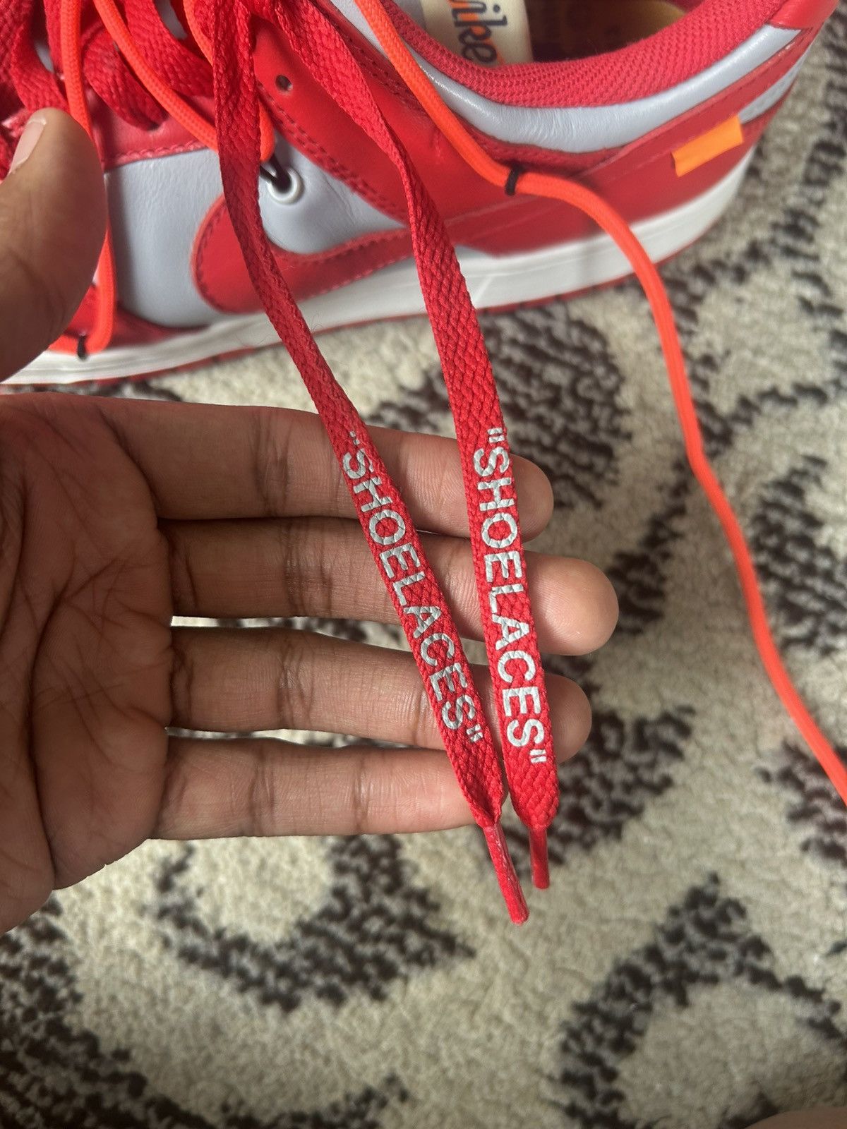 Nike Off-white university red Nike dunk Size US 9 / EU 42 - 13 Thumbnail